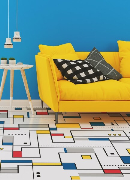 Fashionable vinyl rug Abstract patterns