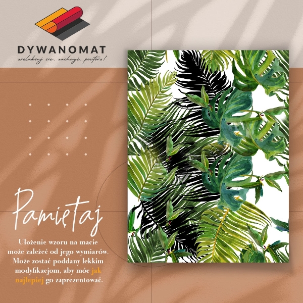 Vinyl floor mat Palm leaves