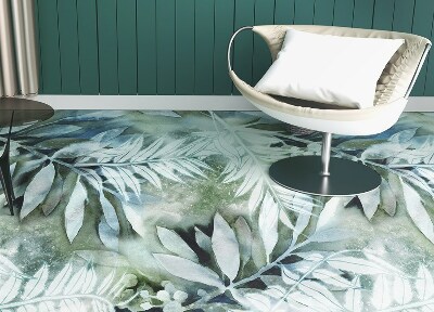Indoor vinyl PVC carpet Watercolor flowers