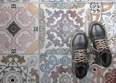 Fashionable vinyl rug Portuguese tiles