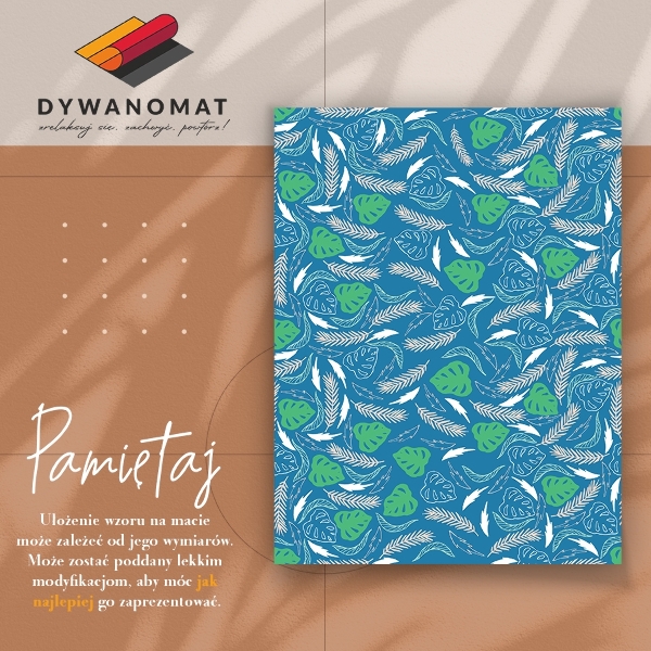 Universal vinyl rug Hawaiian leaves