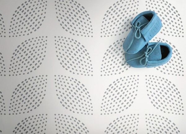 Indoor vinyl PVC carpet Polka dot flowers