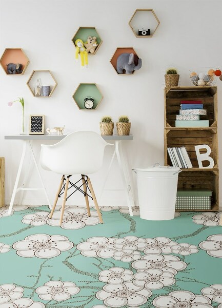 Fashionable vinyl rug Geometric buds