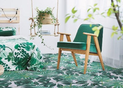 Indoor vinyl PVC carpet Palm leaves