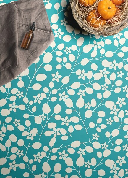 Interior PVC rug Flowery stems