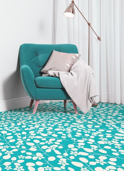 Interior PVC rug Flowery stems