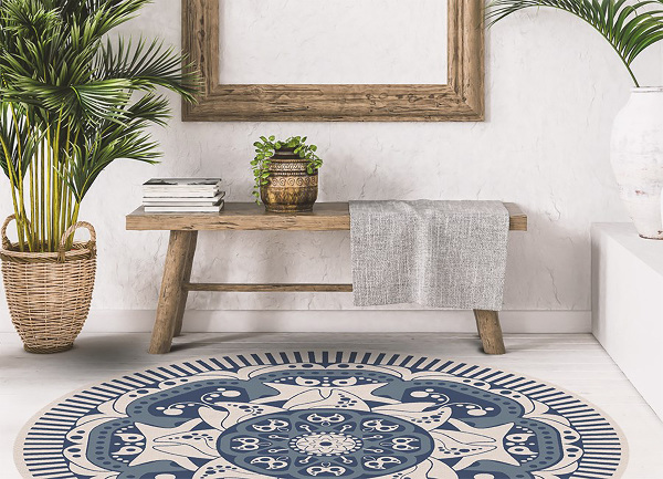 Indoor vinyl rug floral mandalaa