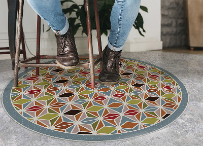 Indoor vinyl rug abstract kaleidoscope