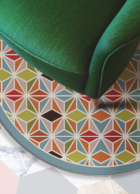 Indoor vinyl rug abstract kaleidoscope