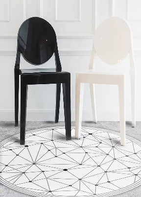 Round interior PVC carpet geometric grid