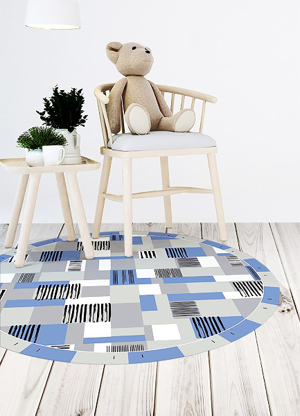 Round interior PVC carpet geometryszne rectangles