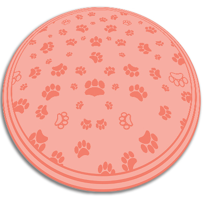 Round vinyl rug paw prints