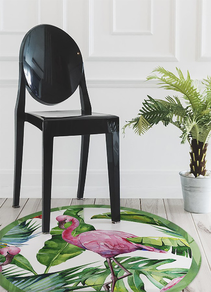 Indoor vinyl carpet flamingos