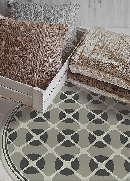 Round interior PVC carpet abstract circles
