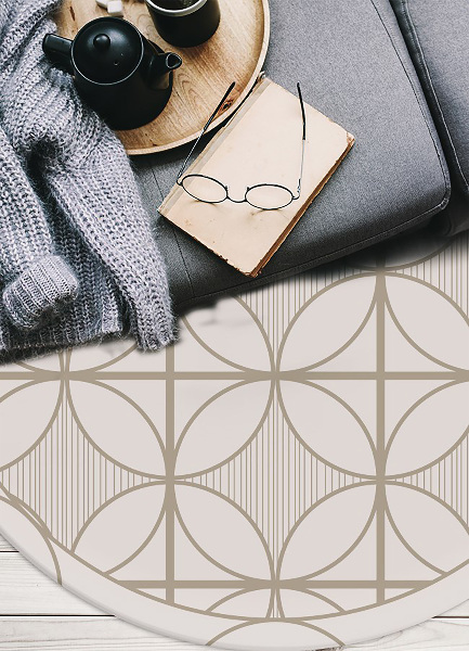 Round PVC rug geometric circle