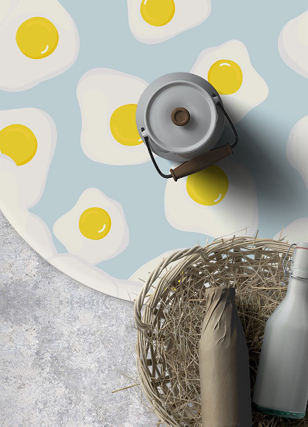 Round interior PVC carpet poached eggs