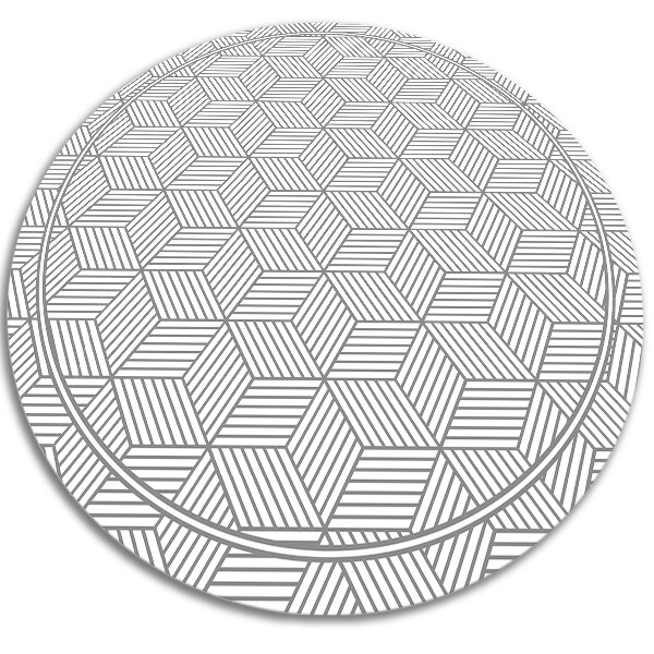 Fashionable Round PVC rug geometric cube