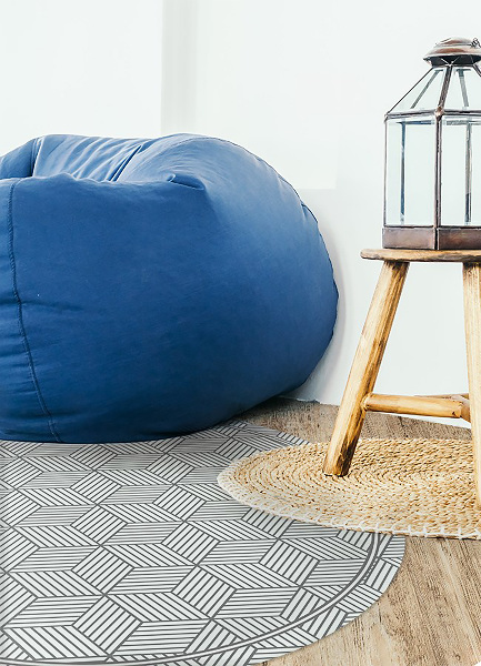 Fashionable Round PVC rug geometric cube