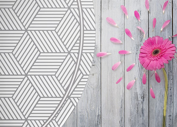 Fashionable Round PVC rug geometric cube