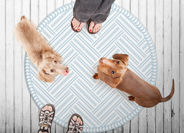Fashionable vinyl rug herringbone zigzag