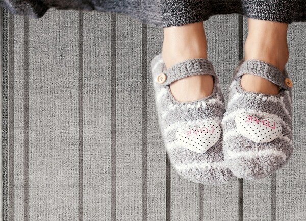 Fashionable PVC carpet Gray stripes