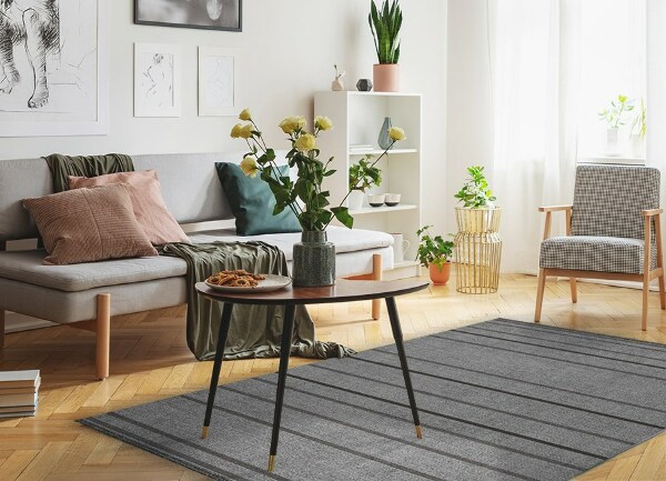 Fashionable PVC carpet Gray stripes