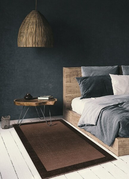 Fashionable vinyl rug Brown frame