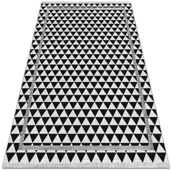 Indoor vinyl PVC carpet Black and white triangles