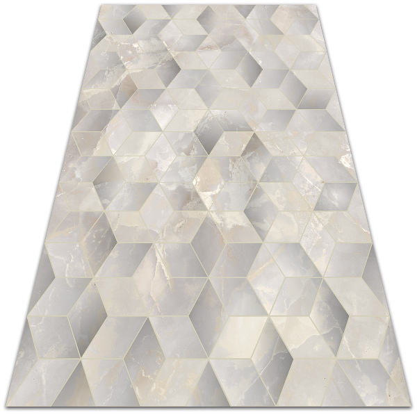 Interior vinyl floor mat 3D cubes