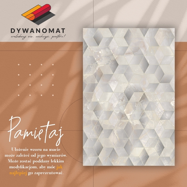 Interior vinyl floor mat 3D cubes