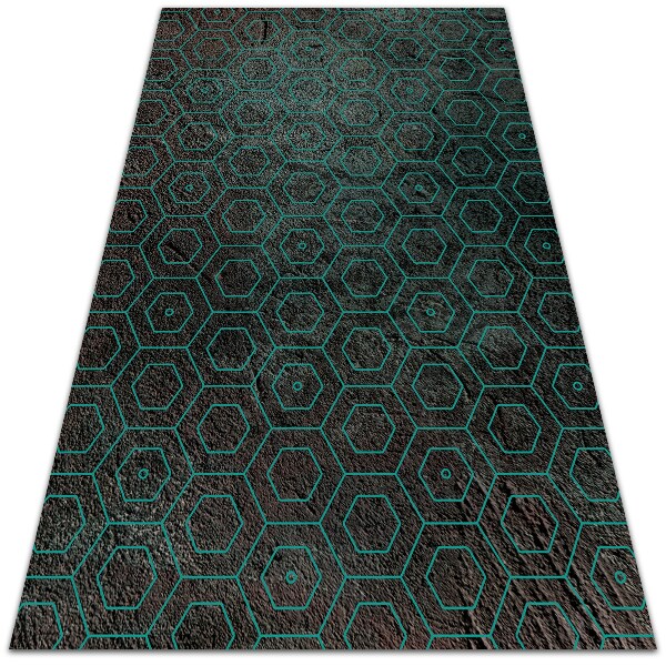 Vinyl floor mat Retro hexagons