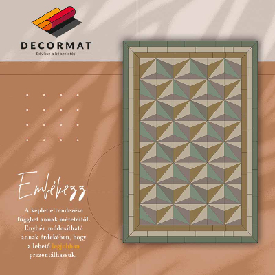 Vinyl floor rug 3D triangles