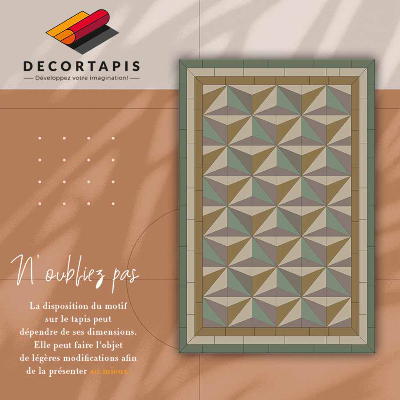 Vinyl floor rug 3D triangles