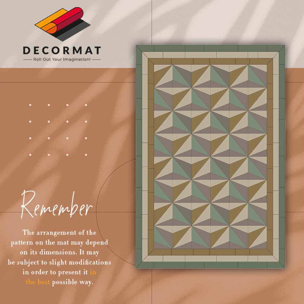 Vinyl floor rug 3D triangles