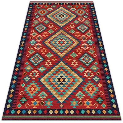 Beautiful outdoor mat Retro colored triangles