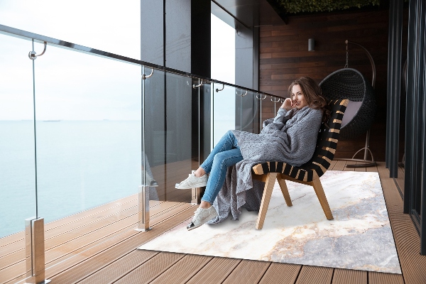 Outdoor carpet for terrace marble floor