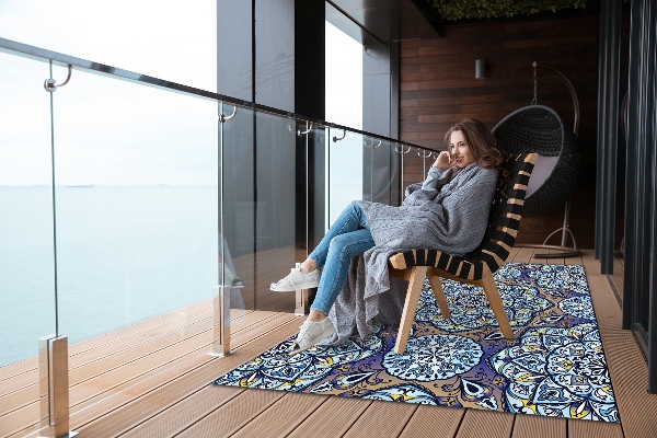Terrace rug with print Mandala