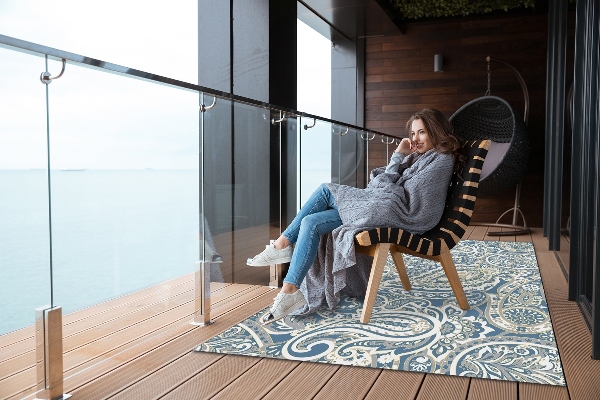 Carpet for terrace garden balcony Persian Paisley