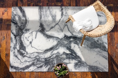 Modern terrace mat Black-and-white marble