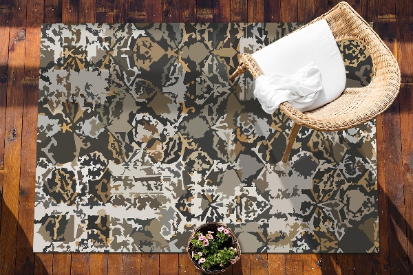 Outdoor mat for patio retro abstraction