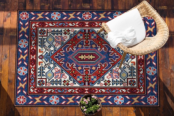 Outdoor mat for patio folk ornaments