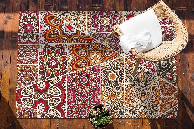 Outdoor carpet for terrace ethnic patchwork