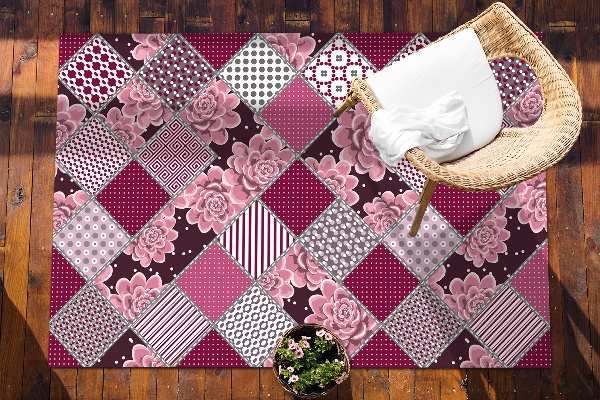 Modern outdoor carpet Succulents collage