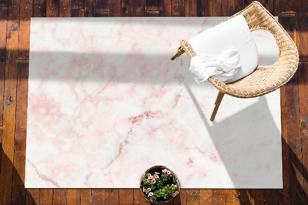 Modern terrace mat White and pink stone