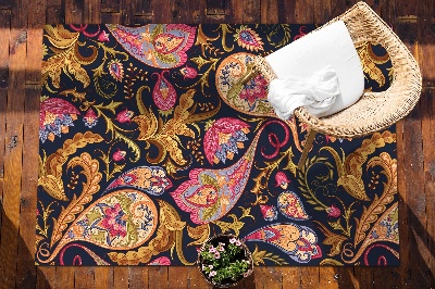 Outdoor mat for patio colorful Paisley