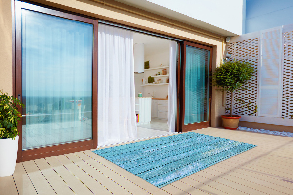 Outdoor garden carpet Blue
