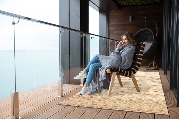 Carpet for terrace garden balcony straw texture