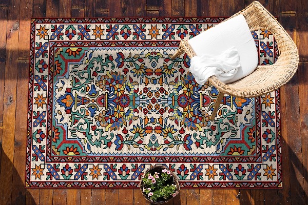 Modern terrace mat multicolored patterns
