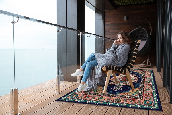 Modern outdoor carpet folk texture