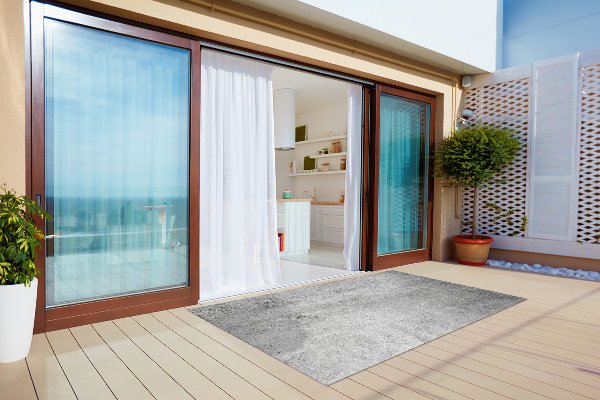 Outdoor terrace carpet gray concrete